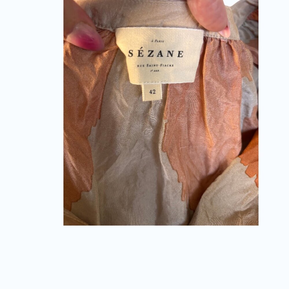 🌸 Sézane Lealys Silk Shirt in Pink Sand | Size 42 (US 10) 🌸 - Picture 5 of 5
